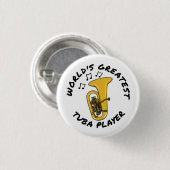 世界で最も偉大なチューバ選手、ブラスミュージシャン おもしろい 缶バッジ (正面&裏面)