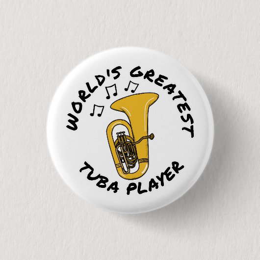 世界で最も偉大なチューバ選手、ブラスミュージシャン おもしろい 缶バッジ (正面)