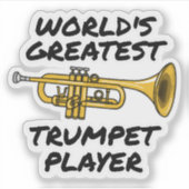 世界で最も偉大なトランペット奏者トランペットおもしろい シール (正面)