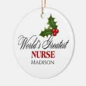 世界で最も偉大なナース カスタム セラミックオーナメント (左)