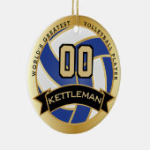 世界で最も偉大なバレーボール選手の青と白 セラミックオーナメント (右)