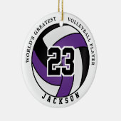 世界で最も偉大なバレーボール選手、パープル&ブラック セラミックオーナメント (右)