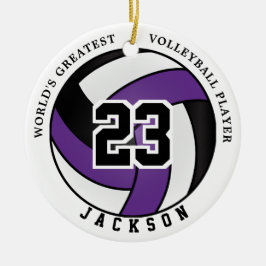 世界で最も偉大なバレーボール選手、パープル&ブラック セラミックオーナメント