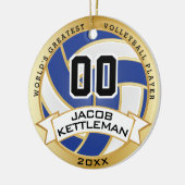 世界で最も偉大なバレーボール選手 – 青 セラミックオーナメント (左)