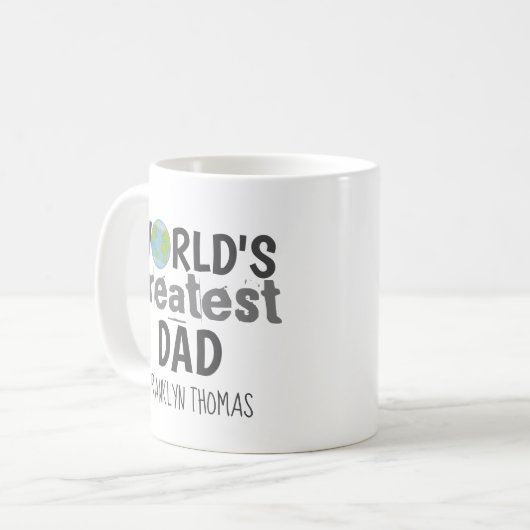 世界で最も偉大なパパかわいい惑星パーソナライズされた コーヒーマグカップ (正面左)