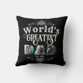 世界で最も偉大なパパと3枚のフォトレター切り出し クッション (裏面)