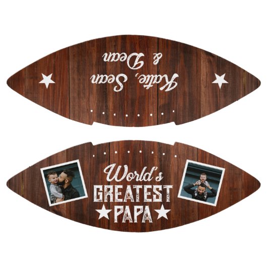 世界で最も偉大なパパのスター写真父の日の贈り物 アメリカンフットボール (パネル)