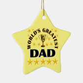 世界で最も偉大なパパトロフィー星かわいいクリスマス セラミックオーナメント (右)