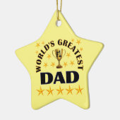 世界で最も偉大なパパトロフィー星かわいいクリスマス セラミックオーナメント (左)