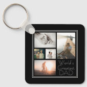 世界で最も偉大なパパ家族の子ども5写真コラージュ キーホルダー (正面)
