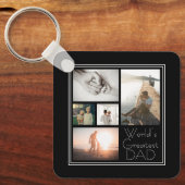 世界で最も偉大なパパ家族の子ども5写真コラージュ キーホルダー (正面)