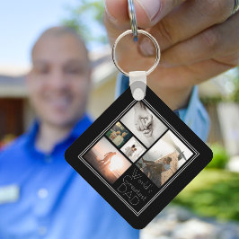 世界で最も偉大なパパ家族の子ども5写真コラージュ キーホルダー