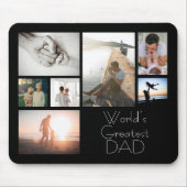 世界で最も偉大なパパ家族の子ども7写真コラージュ マウスパッド (正面)
