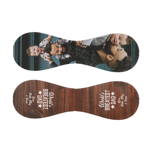 世界で最も偉大なパパ木製フォトファーザーズデイギフト 野球ボール (パネル)