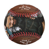 世界で最も偉大なパパ木製フォトファーザーズデイギフト 野球ボール (正面)