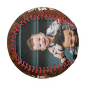 世界で最も偉大なパパ木製フォトファーザーズデイギフト 野球ボール (正面左)