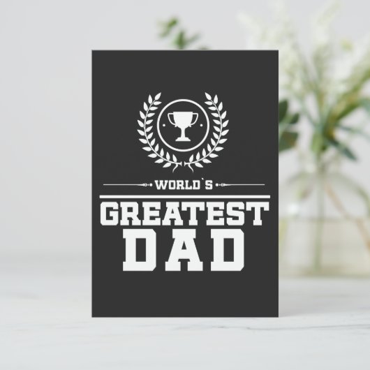 世界で最も偉大なパパ 父親トロフィー 家族の愛 サンキューカード (スタンド正面)