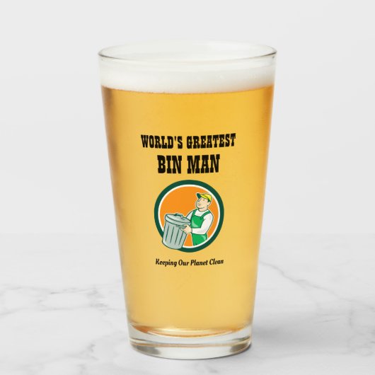 世界で最も偉大なビン・マン保の私達の惑星クリーン タンブラーグラス (ドリンク正面)