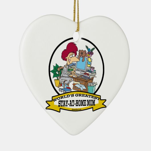 世界で最も偉大なホームステイ家庭の母の漫画 セラミックオーナメント (右)