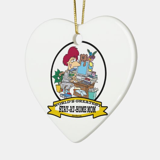 世界で最も偉大なホームステイ家庭の母の漫画 セラミックオーナメント (左)