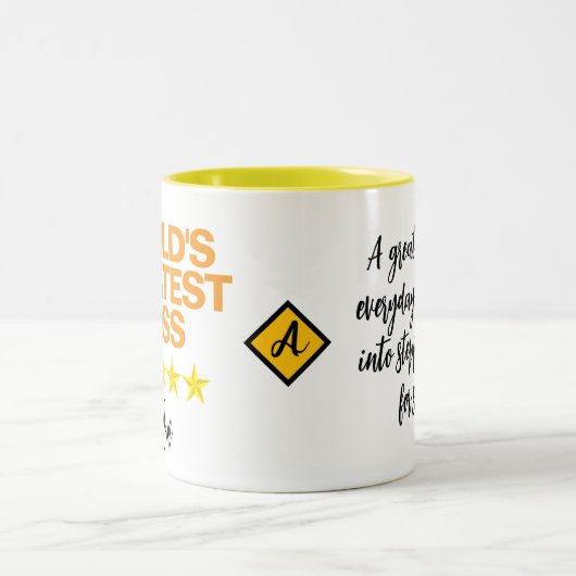 世界で最も偉大なボスマグ(ネームイニシャル引用文) ツートーンマグカップ (中央)