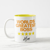 世界で最も偉大なボスマグ(ネームイニシャル引用文) ツートーンマグカップ (左)