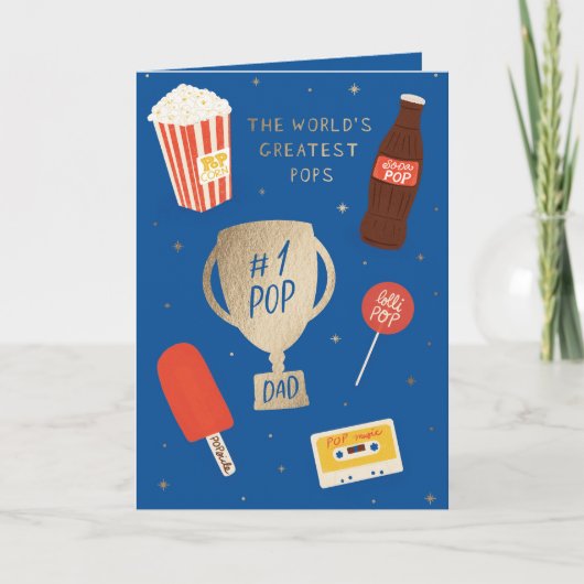 「世界で最も偉大なポップ」父の日のグリーティングカード カード (正面)