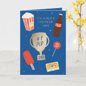 「世界で最も偉大なポップ」父の日のグリーティングカード カード (黄色い花)