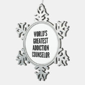 世界で最も偉大な中毒相談員 スノーフレークピューターオーナメント (右)