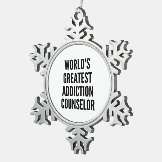 世界で最も偉大な中毒相談員 スノーフレークピューターオーナメント (右)