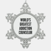 世界で最も偉大な中毒相談員 スノーフレークピューターオーナメント (正面)