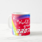 "世界で最も偉大な兄弟"虹の赤いマグカップ コーヒーマグカップ (正面左)