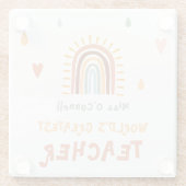 世界で最も偉大な先生ギフトボホレインボー ガラスコースター (裏面)