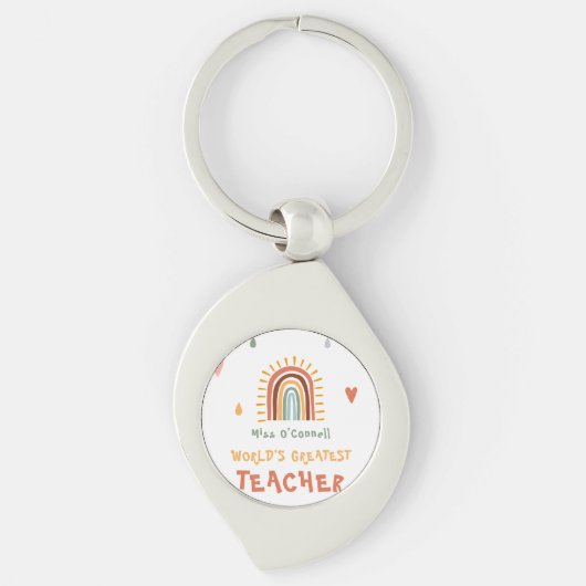 世界で最も偉大な先生ギフトボホレインボー キーホルダー (正面)