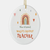世界で最も偉大な先生ギフトボホレインボー セラミックオーナメント (右)