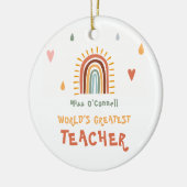世界で最も偉大な先生ギフトボホレインボー セラミックオーナメント (左)