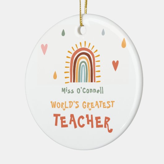 世界で最も偉大な先生ギフトボホレインボー セラミックオーナメント (左)