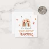 世界で最も偉大な先生ギフトボホレインボー ノートカード (正面/裏面インサイチュ)