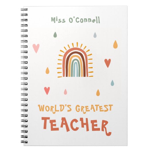 世界で最も偉大な先生ギフトボホレインボー ノートブック (正面)