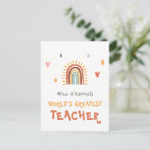 世界で最も偉大な先生ギフトボホレインボー ポストカード (スタンド正面)