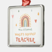 世界で最も偉大な先生ギフトボホレインボー メタルオーナメント (左)