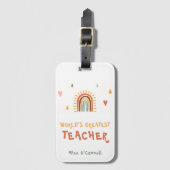 世界で最も偉大な先生ギフトボホレインボー ラゲッジタグ (正面縦)