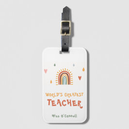 世界で最も偉大な先生ギフトボホレインボー ラゲッジタグ