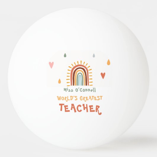 世界で最も偉大な先生ギフトボホレインボー 卓球ボール (正面)