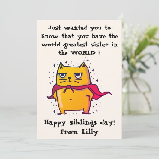 世界で最も偉大な姉妹 | 兄弟の日おめでとう カード (スタンド正面)