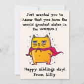 世界で最も偉大な姉妹 |兄弟姉妹の挨拶 カード (正面)