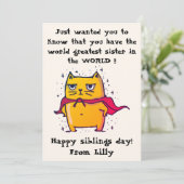 世界で最も偉大な姉妹 | 兄弟姉妹の日 おめでとうございます カード (スタンド正面)