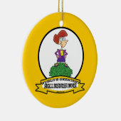 世界で最も偉大な小さなビジネスの所有者の女性の漫画 セラミックオーナメント (右)