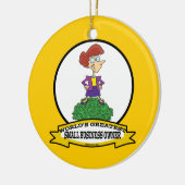 世界で最も偉大な小さなビジネスの所有者の女性の漫画 セラミックオーナメント (左)