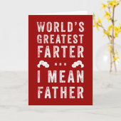 世界で最も偉大な屁をかくお父さんへの父の日 カスタムカラー カード (黄色い花)